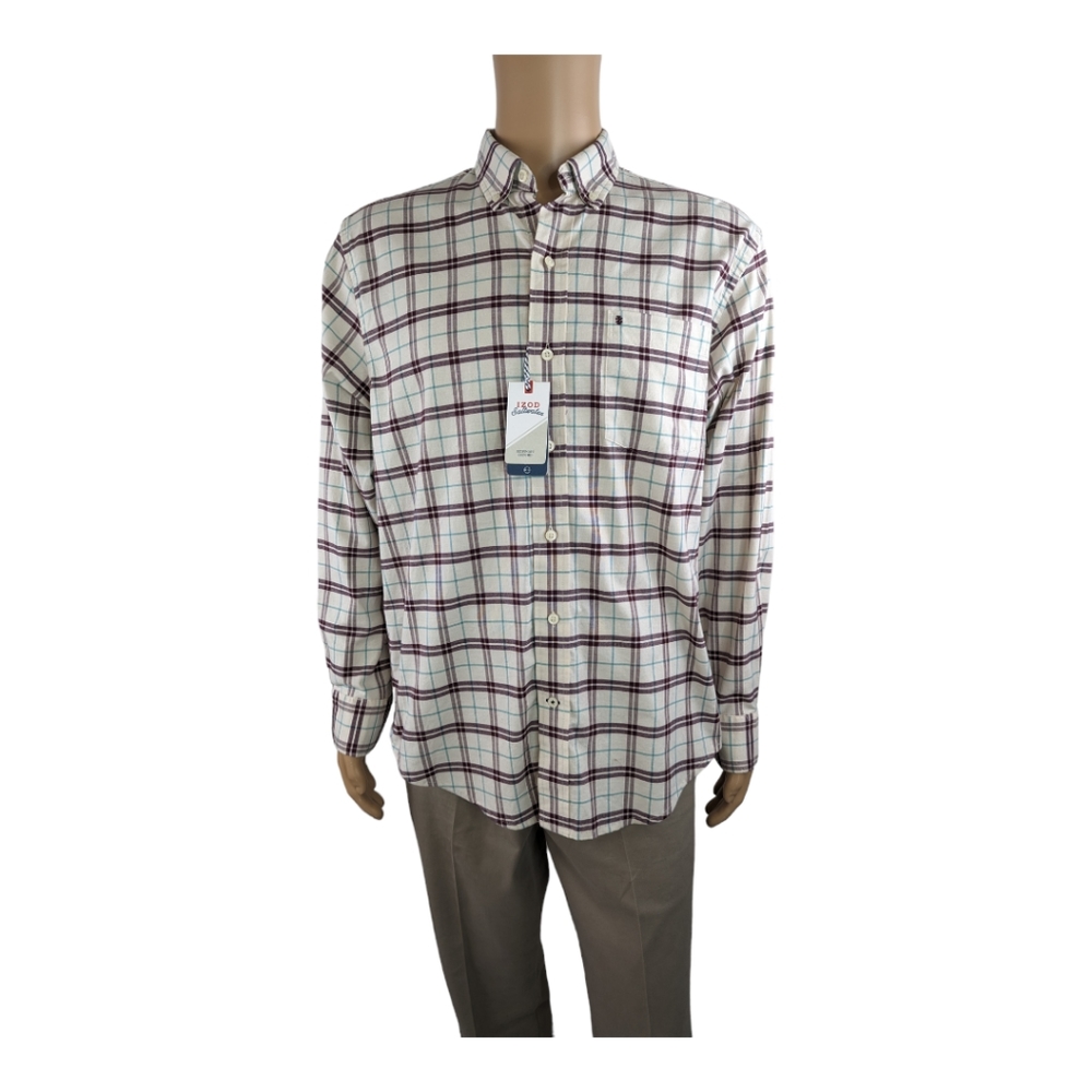 Izod Newport Oxford Classic-Fit Button-Down Shirt M